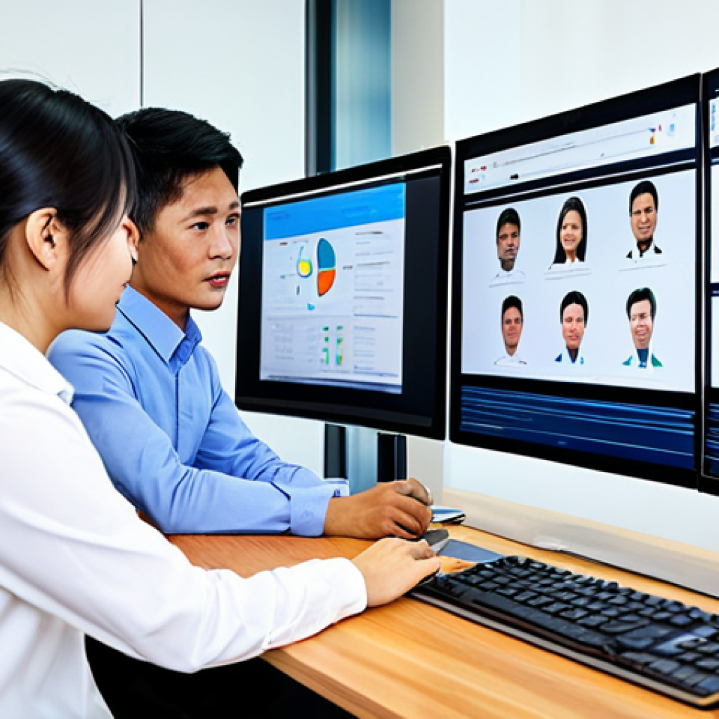 작업 자동화가 직장 문화에 미치는 영향 - Collaborative Team Using Automation Tools**
A diverse team of Vietnamese professionals collaboratin...