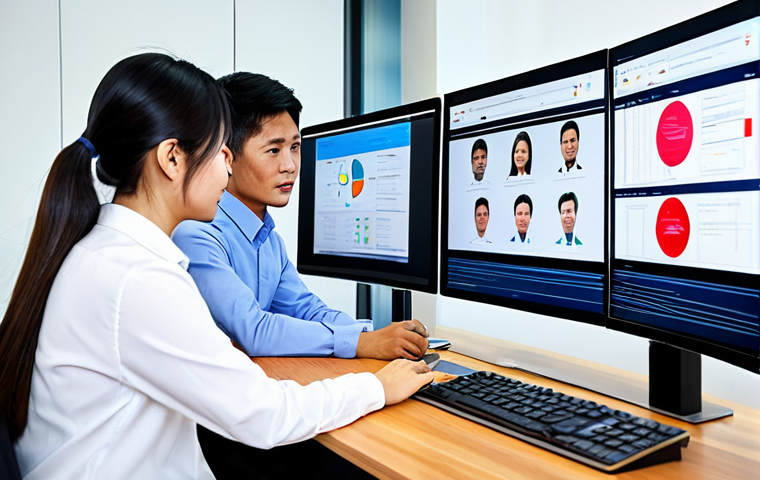 작업 자동화가 직장 문화에 미치는 영향 - Collaborative Team Using Automation Tools**
A diverse team of Vietnamese professionals collaboratin...