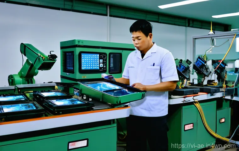 작업 자동화의 위험 요소 관리 방법 - **Prompt:** A manufacturing factory floor in Dong Nai, Vietnam, illustrating the pitfalls of mismatc...