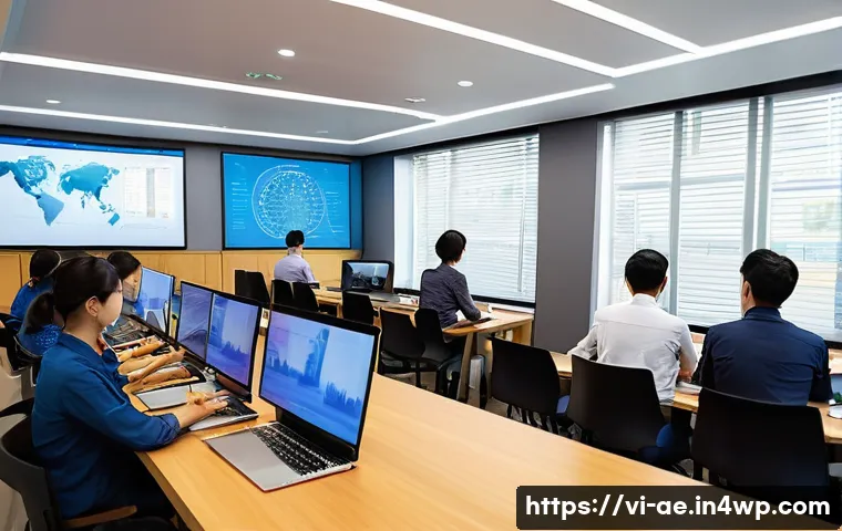 직원 교육을 통한 자동화 수용 전략 - A modern Vietnamese office scene showing a diverse group of professional employees in business casua...
