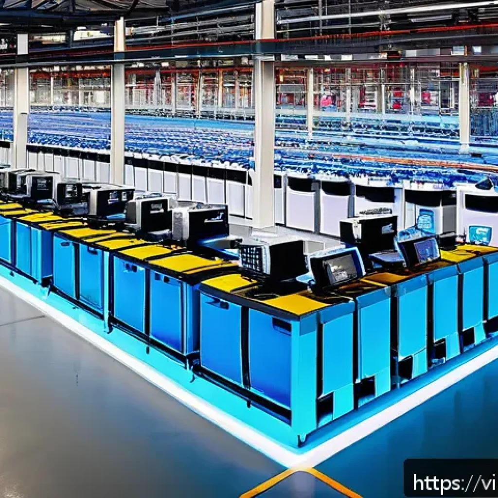 업무 자동화의 사회적 수용성 - A modern Vietnamese logistics warehouse with automated robots and intelligent software systems manag...