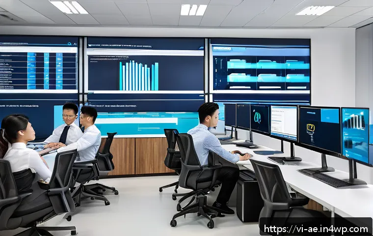 업무 자동화의 긍정적 효과와 부정적 효과 - A modern Vietnamese office environment showing diverse employees collaborating efficiently with adva...