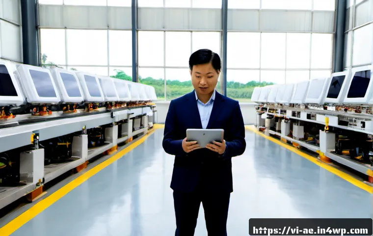 작업 자동화가 기업의 지속 가능성에 미치는 영향 - Photorealistic modern Vietnamese manufacturing facility, a Vietnamese operations manager in smart ca...